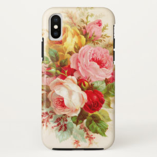 Funda Para iPhone X Pintura floral de los rosas de marfil rosados