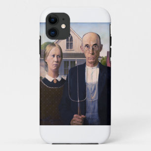 Funda Para iPhone 11 Pintura gótica estadounidense de Grant Wood