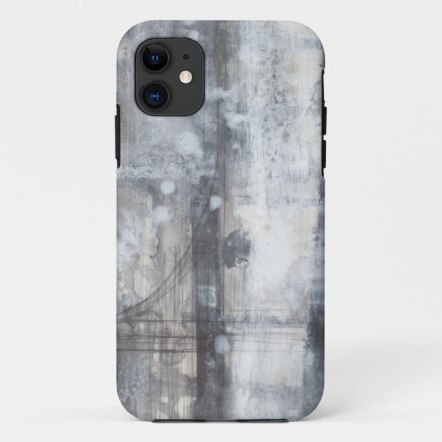 Funda De Case-Mate Para iPhone Pintura gris contemporánea (Reverso)