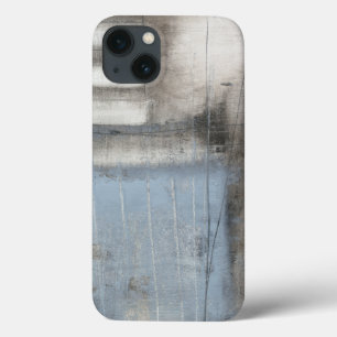 Funda Para iPhone 13 Pintura gris y azul abstracta