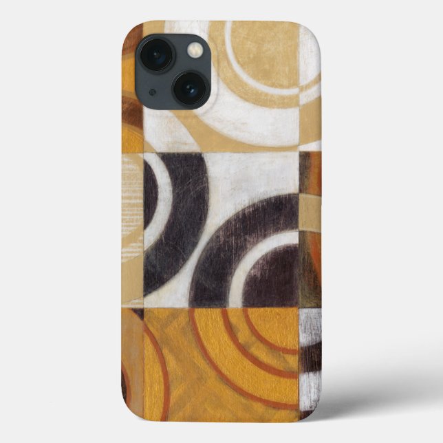 Funda De Case-Mate Para iPhone Pintura moderna con patrones circulares (Reverso)