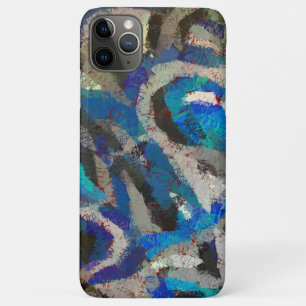 Funda Para iPhone 11 Pro Max pintura moderna de arte abstracto azul grisáceo