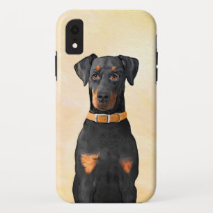 Funda Para iPhone XR Pintura original de Doberman Pinscher sin cortar