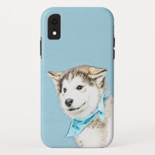 Funda Para iPhone XR Pintura siberiana Husky de pipa - Arte original de