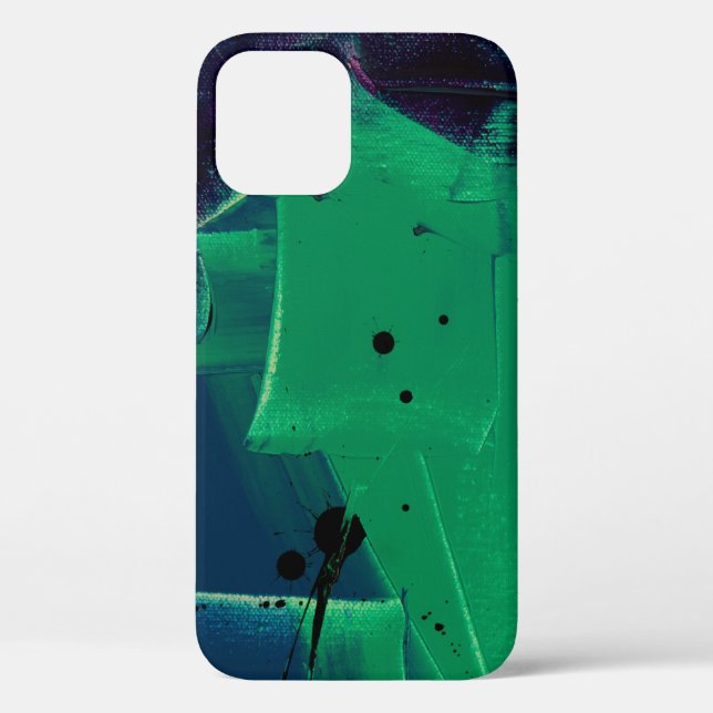 FUNDA DE Case-Mate PARA iPhone PINTURA VERDE Y AZUL ABSTRACTA (Reverso )