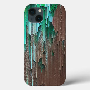 Funda Para iPhone 13 Pintura verde y marrón estratificada