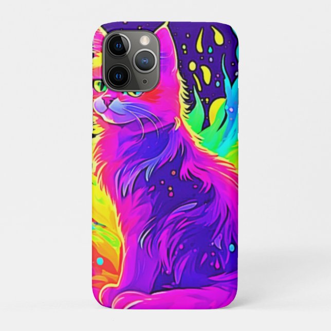 Funda De Case-Mate Para iPhone Pintura vibrante de gato atrapado en llamas (Reverso)