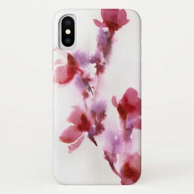 Funda De Case-Mate Para iPhone Pinturas florales abstractas 3 de la acuarela (Reverso)