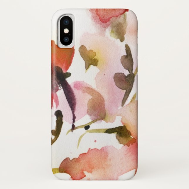 Funda De Case-Mate Para iPhone Pinturas florales abstractas de la acuarela (Reverso)