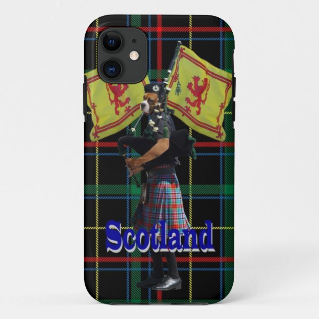 Funda De Case-Mate Para iPhone Piper escocés sobre tartán (Reverso)