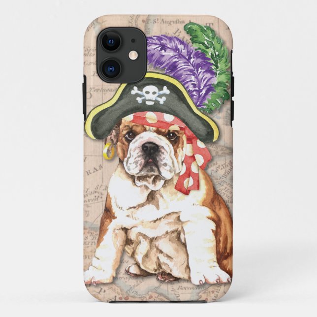 Funda De Case-Mate Para iPhone Pirata bulldog (Reverso)