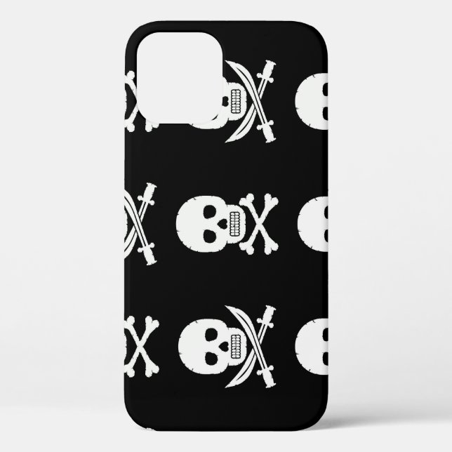 Funda De Case-Mate Para iPhone Pirata Skulls Crossbone Seless Pattern (Reverso )