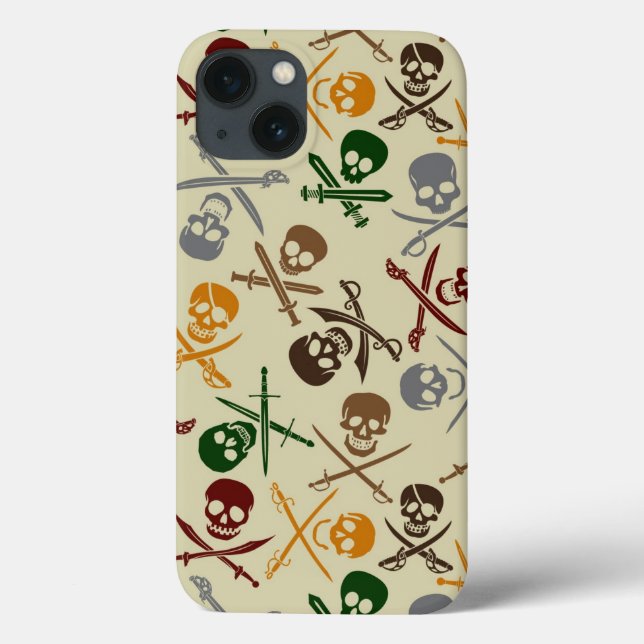 Funda De Case-Mate Para iPhone Pirate Skulls with Crossed Swords (Reverso)
