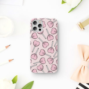 Funda Para iPhone 11 Pirulís rosas, pirulís con forma de corazón, patró