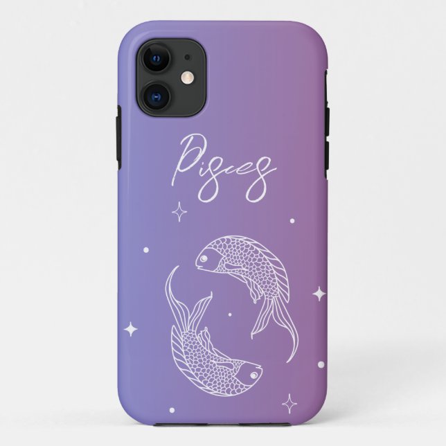 Funda De Case-Mate Para iPhone Pisces zodiac horoscopio estrella gradiente (Reverso)