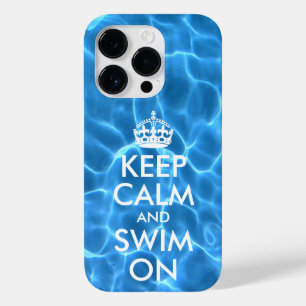 Funda Para iPhone 14 Pro De Case-Mate Piscina azul Agua Manténgase tranquilo y nadando