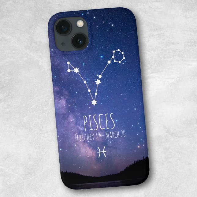 Funda De Case-Mate Para iPhone Piscis | Constelación zodiaca personalizada (Subido por el creador)