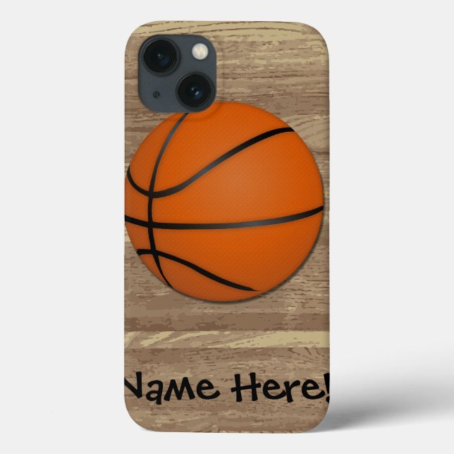 Funda De Case-Mate Para iPhone Piso de madera de baloncesto personalizado (Reverso)