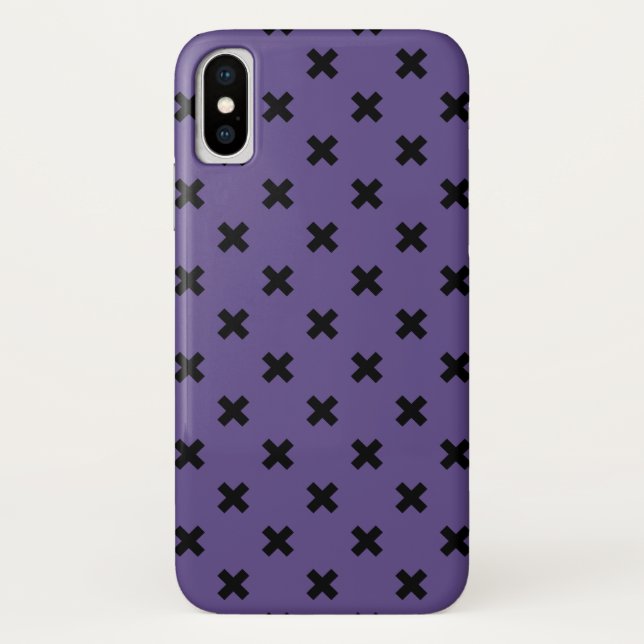 Funda De Case-Mate Para iPhone Pisos de cruz negra en ultravioleta (Reverso)