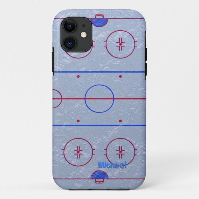 Funda De Case-Mate Para iPhone Pista de hielo del hockey (Reverso)