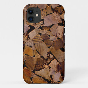 Funda Para iPhone 11 Pista de madera rústica de madera grano patrón de 