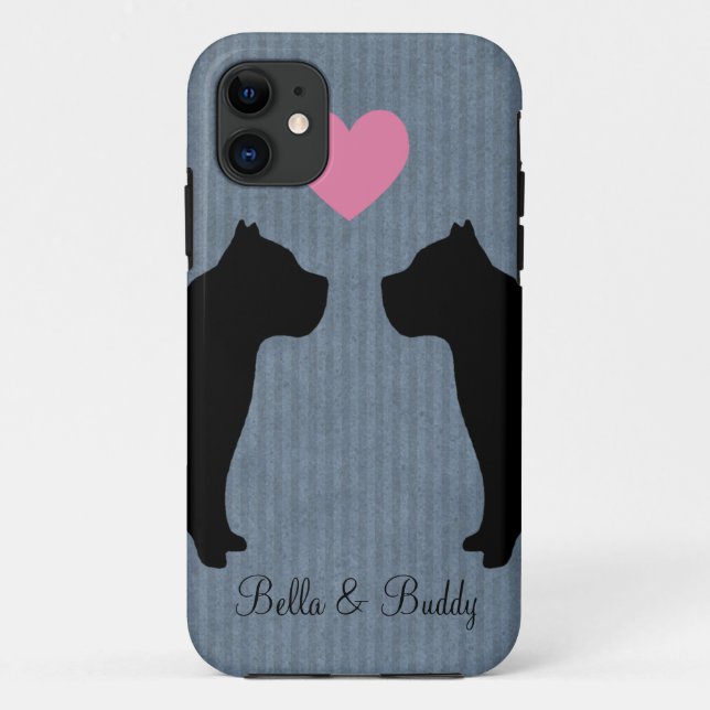 Funda De Case-Mate Para iPhone Pitbull Love Silhouette (Reverso)