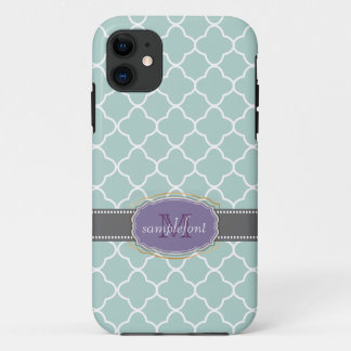 Funda Para iPhone 11 PixDezines patrón de cuatro hojas con color de fon