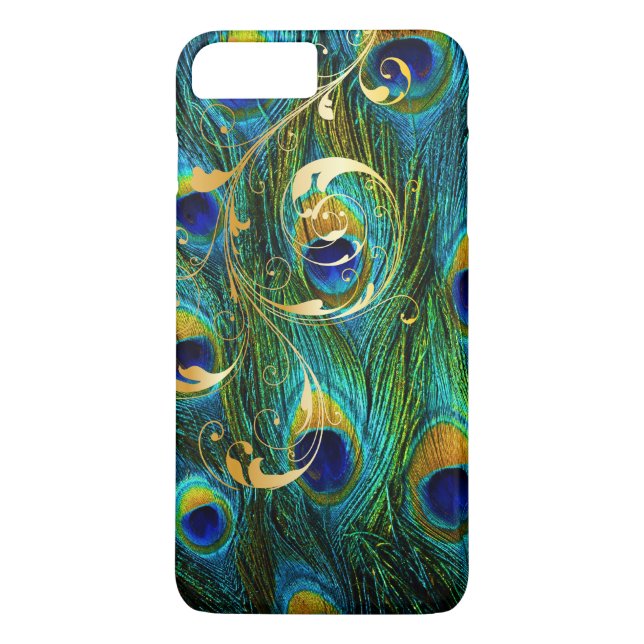 Funda De Case-Mate Para iPhone PixDezines Psychedelic Peacock+filigree swirls (Reverso)