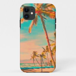 title_seo2 PixDezines Vintage Hawaiian Beach Scene/verde azul