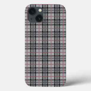Funda Para iPhone 13 Pixel en gris con franja roja