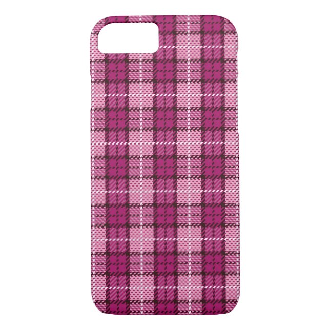 Funda De Case-Mate Para iPhone Pixel Plaid_Magenta-Black (Reverso)