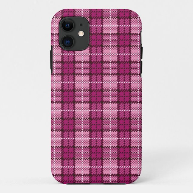 Funda De Case-Mate Para iPhone Pixel Plaid_Magenta-Black (Reverso)