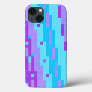 Funda Para iPhone 13 píxeles azules y morados