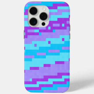 Funda Para iPhone 15 Pro Max píxeles azules y morados