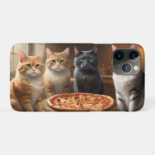 Funda Para iPhone 11 Pro "Pizza Paw-ty: ¡Cuatro gatos cavando!"