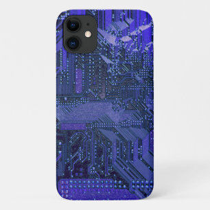 Funda Para iPhone 11 Placa de circuito azul de cibercircuito electrónic