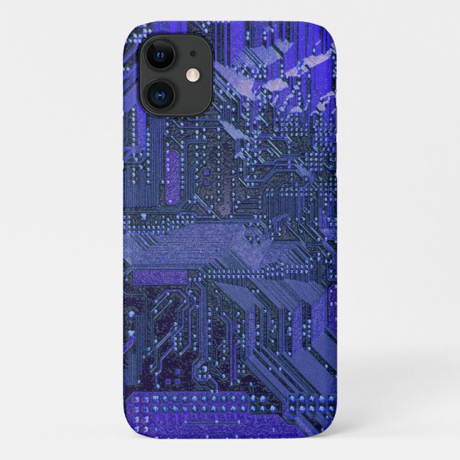 Funda De Case-Mate Para iPhone Placa de circuito azul de cibercircuito electrónic (Reverso)
