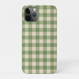 Funda Para iPhone 11 Pro Placa de control de Gingham de aguacate Green Cott