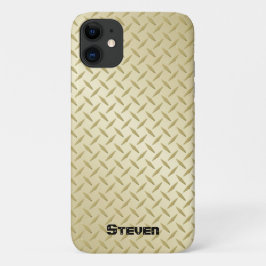 Funda Para iPhone 11 Placa de diamante dorado personalizada