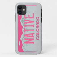 Placa de licencia rosa de Colorado nativo iphone 5