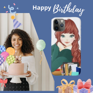 Funda Para iPhone 11 Pro Placa de suministros escolares de Chica animado