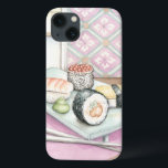 Funda Para iPhone 13 Placa de sushi surtido con palillos<br><div class="desc">Megan Meagher pintó este delicioso plato de sushi variado,  con un par de palillos para ayudarle a disfrutar de la comida. ¡Casi puedes degustar este maravilloso bocadillo! ¡Compra tu huella hoy!</div>