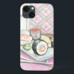 Funda Para iPhone 13 Placa de sushi surtido con palillos<br><div class="desc">Megan Meagher pintó este delicioso plato de sushi variado,  con un par de palillos para ayudarle a disfrutar de la comida. ¡Casi puedes degustar este maravilloso bocadillo! ¡Compra tu huella hoy!</div>