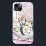 Funda Para iPhone 13 Placa de sushi surtido con palillos<br><div class="desc">Megan Meagher pintó este delicioso plato de sushi variado,  con un par de palillos para ayudarle a disfrutar de la comida. ¡Casi puedes degustar este maravilloso bocadillo! ¡Compra tu huella hoy!</div>