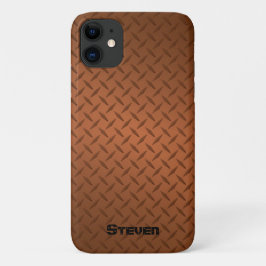 Funda Para iPhone 11 Placa personalizada de diamante de cobre profundo