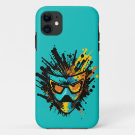 Funda Para iPhone 11 Placas de la máscara de la papelera turquesa color