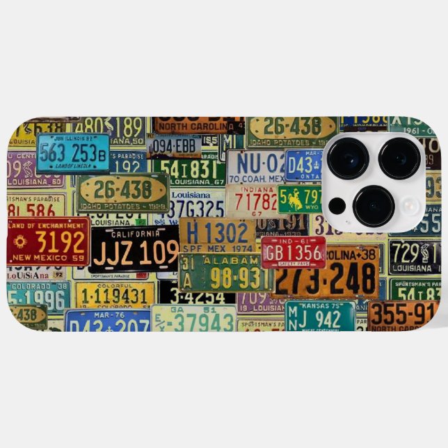 Funda De Case-Mate Para iPhone Placas de licencia de época (Reverso (Horizontal))