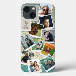 Funda Para iPhone 13 Placas de madera de época de collage de fotos