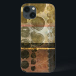 Funda Para iPhone 13 Placas verdes circulares<br><div class="desc">Esta pieza contemporánea cuenta con gotitas verdes circulares. Una delgada línea de oro cruza el trabajo. ¡Pida su impresión hoy mismo!</div>