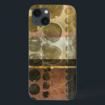 Funda Para iPhone 13 Placas verdes circulares<br><div class="desc">Esta pieza contemporánea cuenta con gotitas verdes circulares. Una delgada línea de oro cruza el trabajo. ¡Pida su impresión hoy mismo!</div>